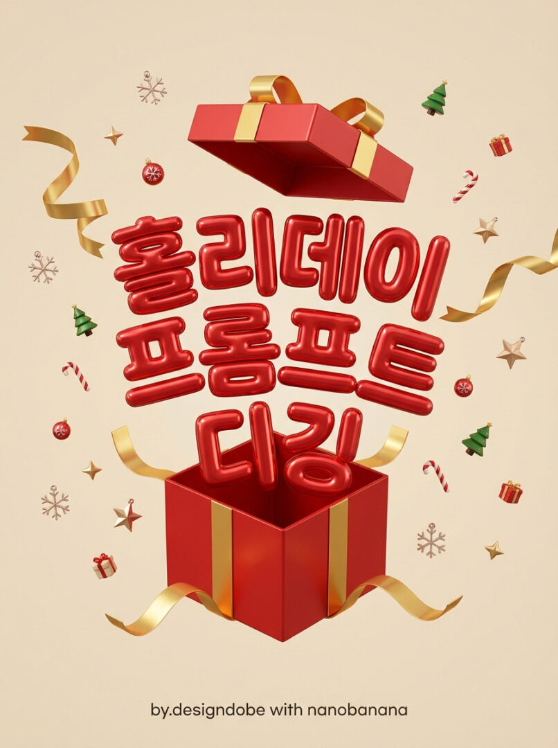 balloon text with giftbox for holiday promotion