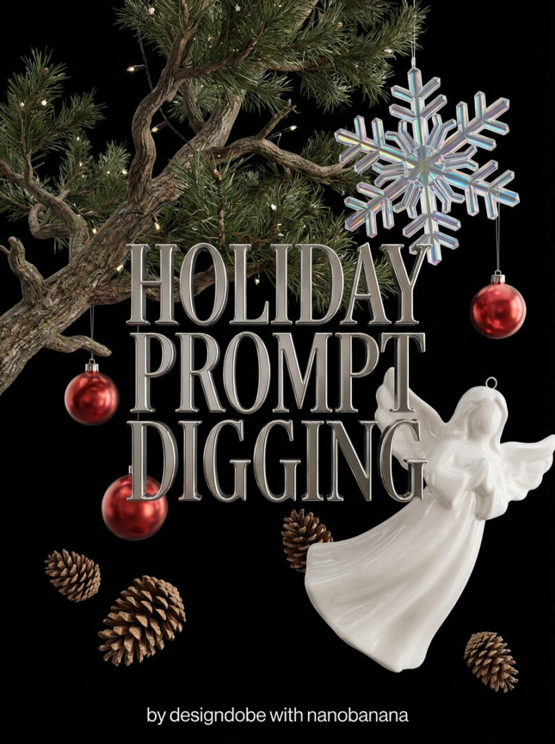 holiday 3d graphic with title