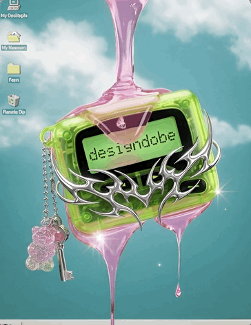 Frutiger Aero style 3d graphic